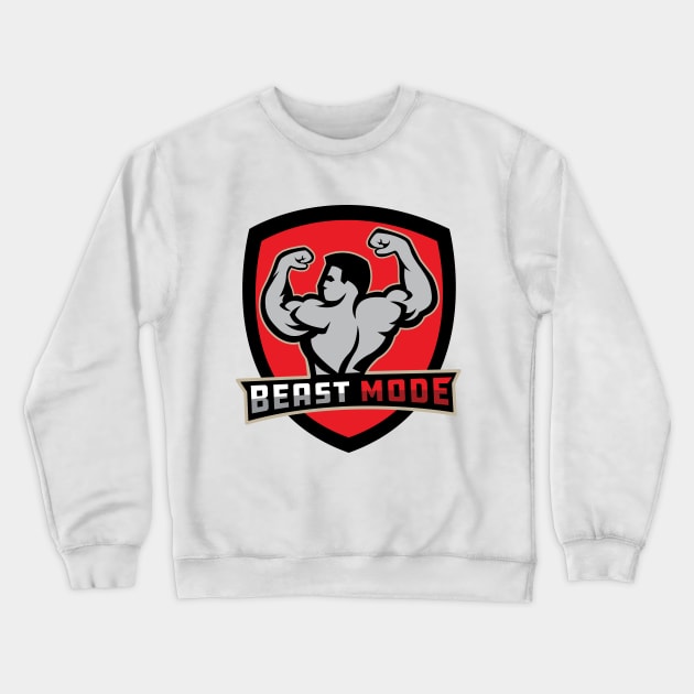 Body Building Muscle Beast Mode Crewneck Sweatshirt by CreativeDezign